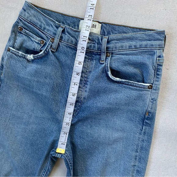 Agolde Riley Distressed Button Fly High Rise Jeans - Picture 13 of 14